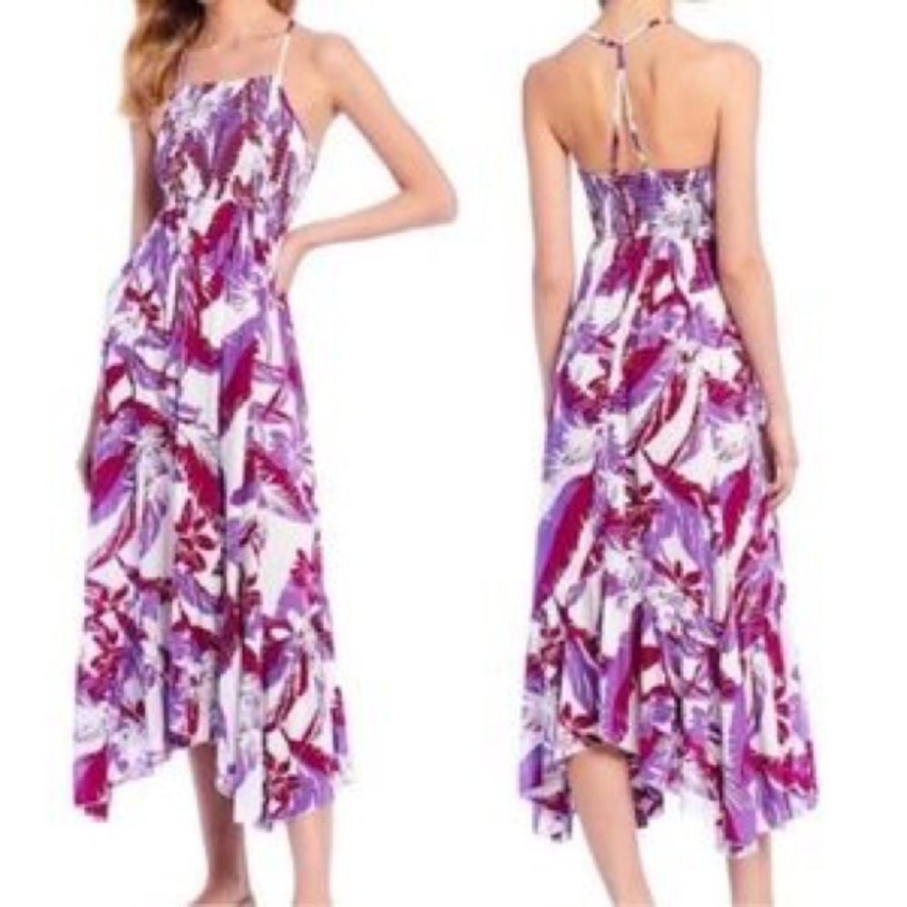 Free People Purple and White Maxi Dress